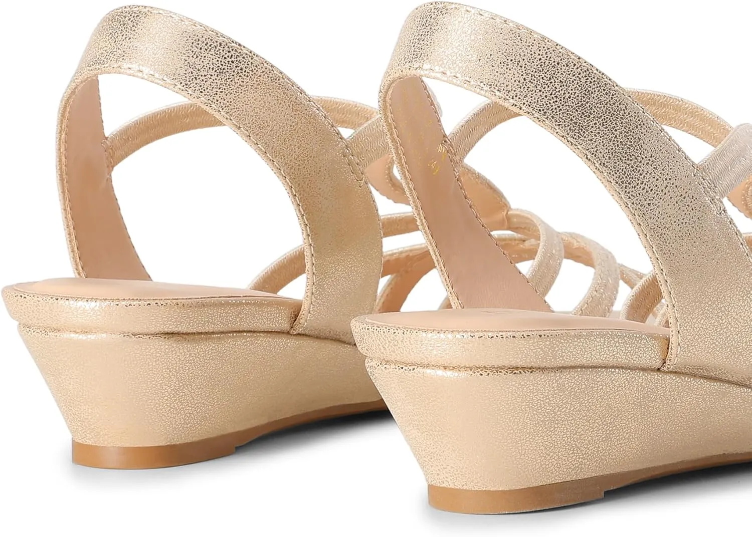 DREAM PAIRS Women's Strappy Wrapped Dressy Wedge Sandals Comfortable Low Heel Casual Summer Shoes
