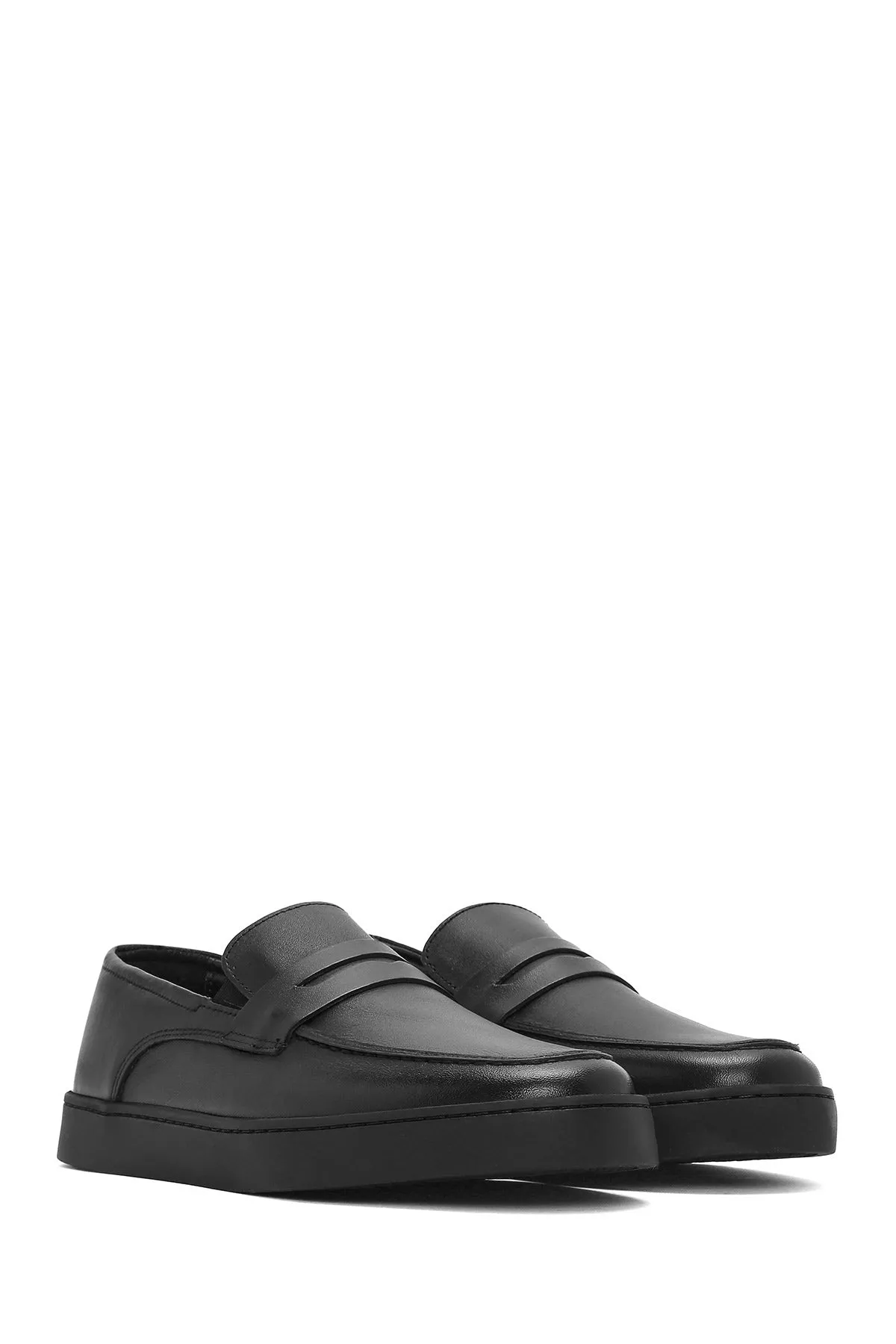 Erkek Siyah Deri Casual Loafer