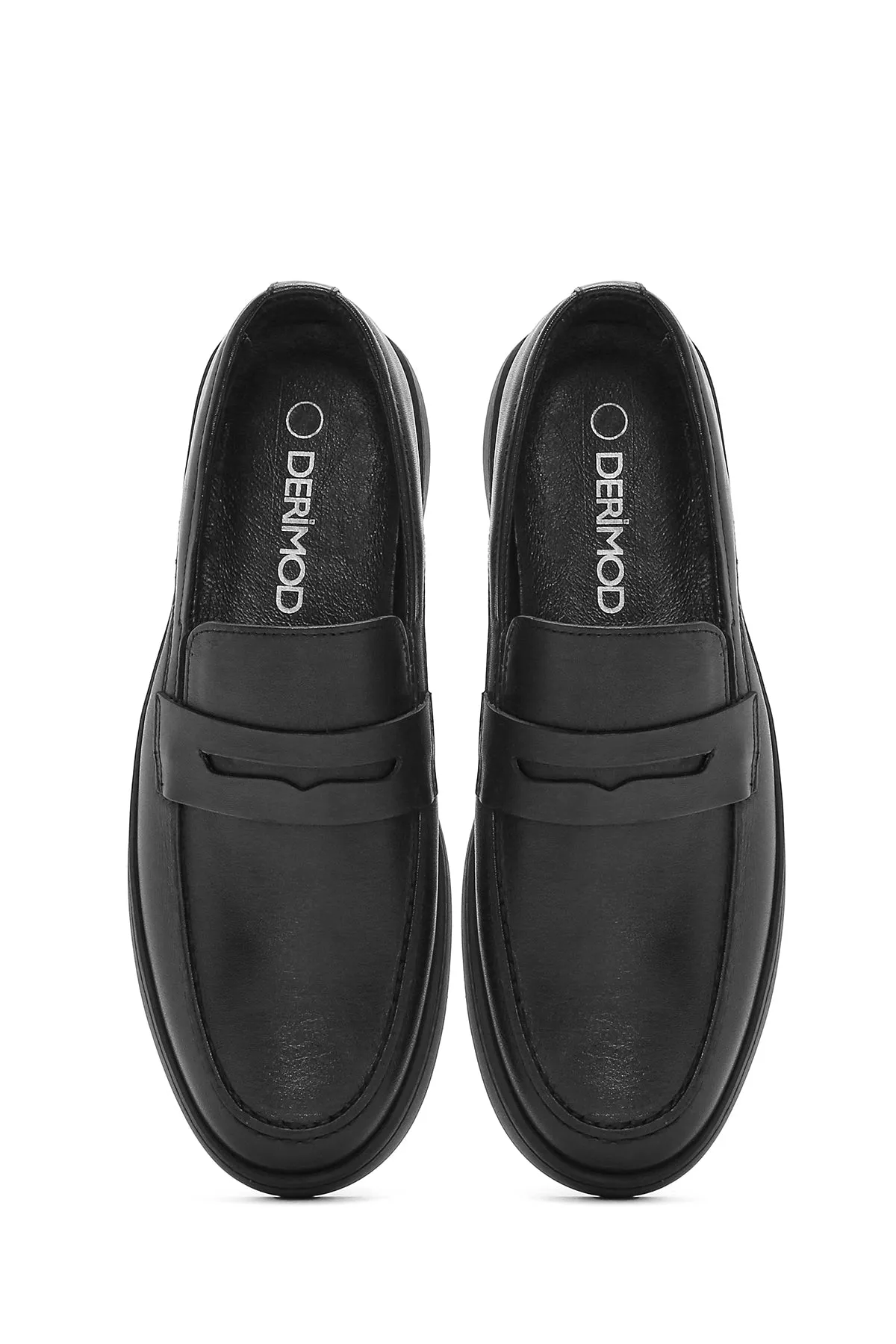 Erkek Siyah Deri Casual Loafer