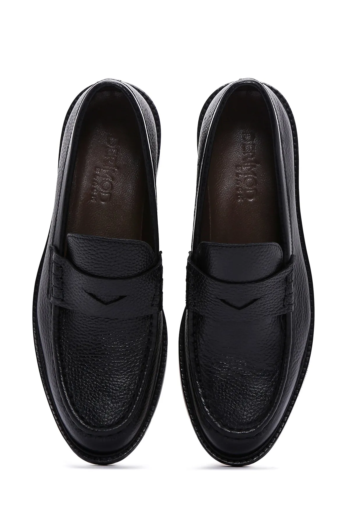 Erkek Siyah Deri Klasik Loafer