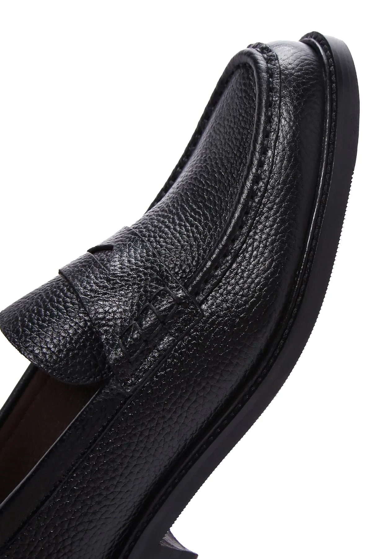 Erkek Siyah Deri Klasik Loafer