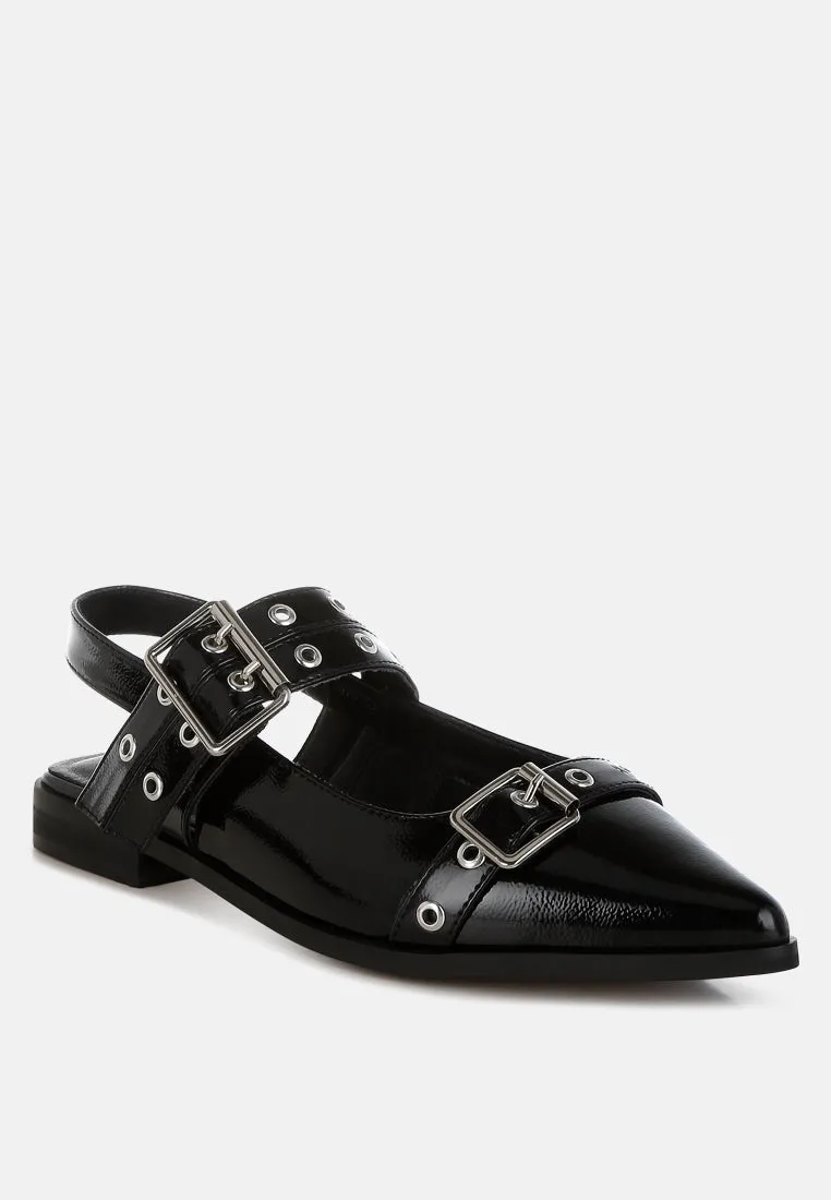 Eyelets & Buckle Detail Flats By RAG