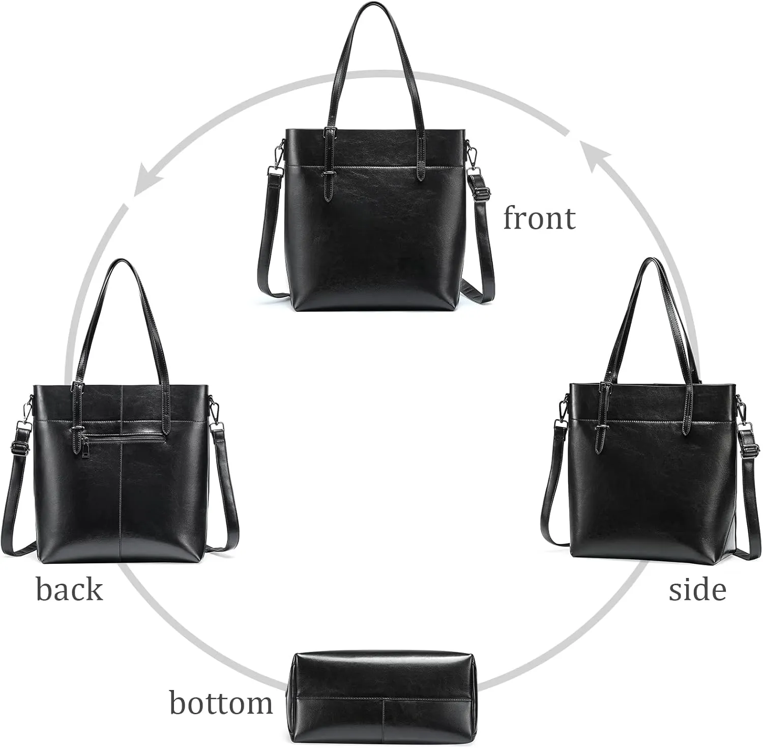 FALAN MULE Handbags Wallet for Women Genuine Leather Tote Bags Top Handle Satchels Adjustable Straps Shoulder Bag
