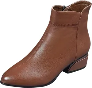 Fashion Men's Classic Business Leather Shoes Suede Front Lace Up Short Boots Lace up Boots for Women Heel Size8