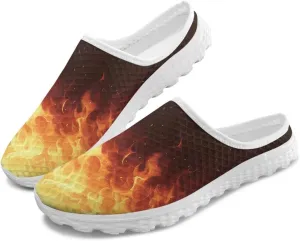 Fashion Print Backless Mule Shoes Mens Light Mesh Clogs, Comfort Support, Breathable, Anti-Slip, Ideal for Casual Wear
