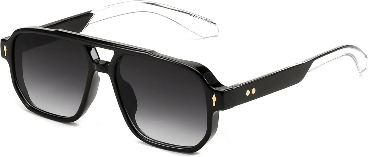 FEISEDY Retro Square Aviator Sunglasses Women Men, 70s Small Vintage Rectangle UV400 Sun Glasses B9120
