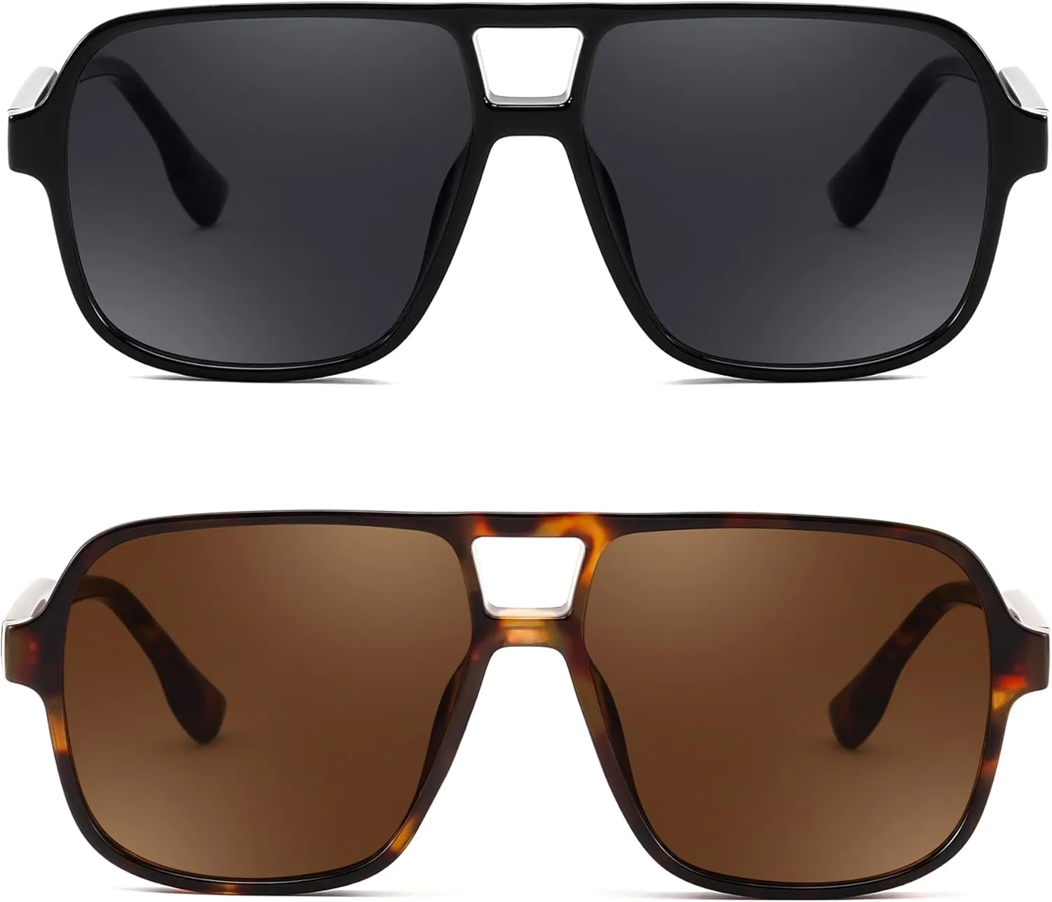FEISEDY Retro Square Aviator Sunglasses Women Men 70s Vintage Trendy Plastic Frame Sun Glasses B4158