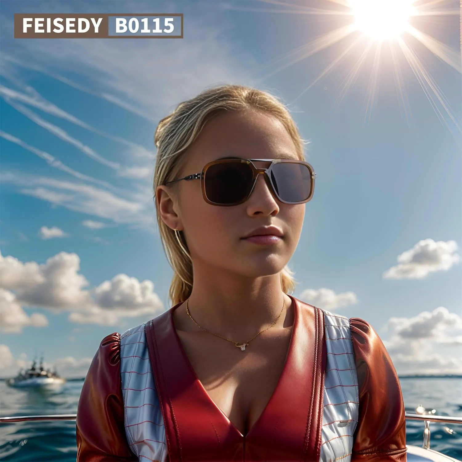 FEISEDY Vintage Square Flat Aviator Sunglasses Women Men 70s Classic Retro Stylish Frame UV400 Sunglasses B0115