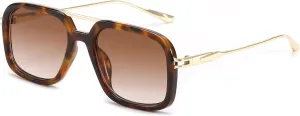 FEISEDY Vintage Square Flat Aviator Sunglasses Women Men 70s Classic Retro Stylish Frame UV400 Sunglasses B0115