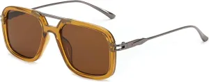 FEISEDY Vintage Square Flat Aviator Sunglasses Women Men 70s Classic Retro Stylish Frame UV400 Sunglasses B0115