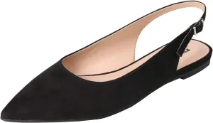 FEVERSOLE Pointed Toe Casual Slingback Flat Mules Women's Fashion Buckle Strap Slide Summer Slippers