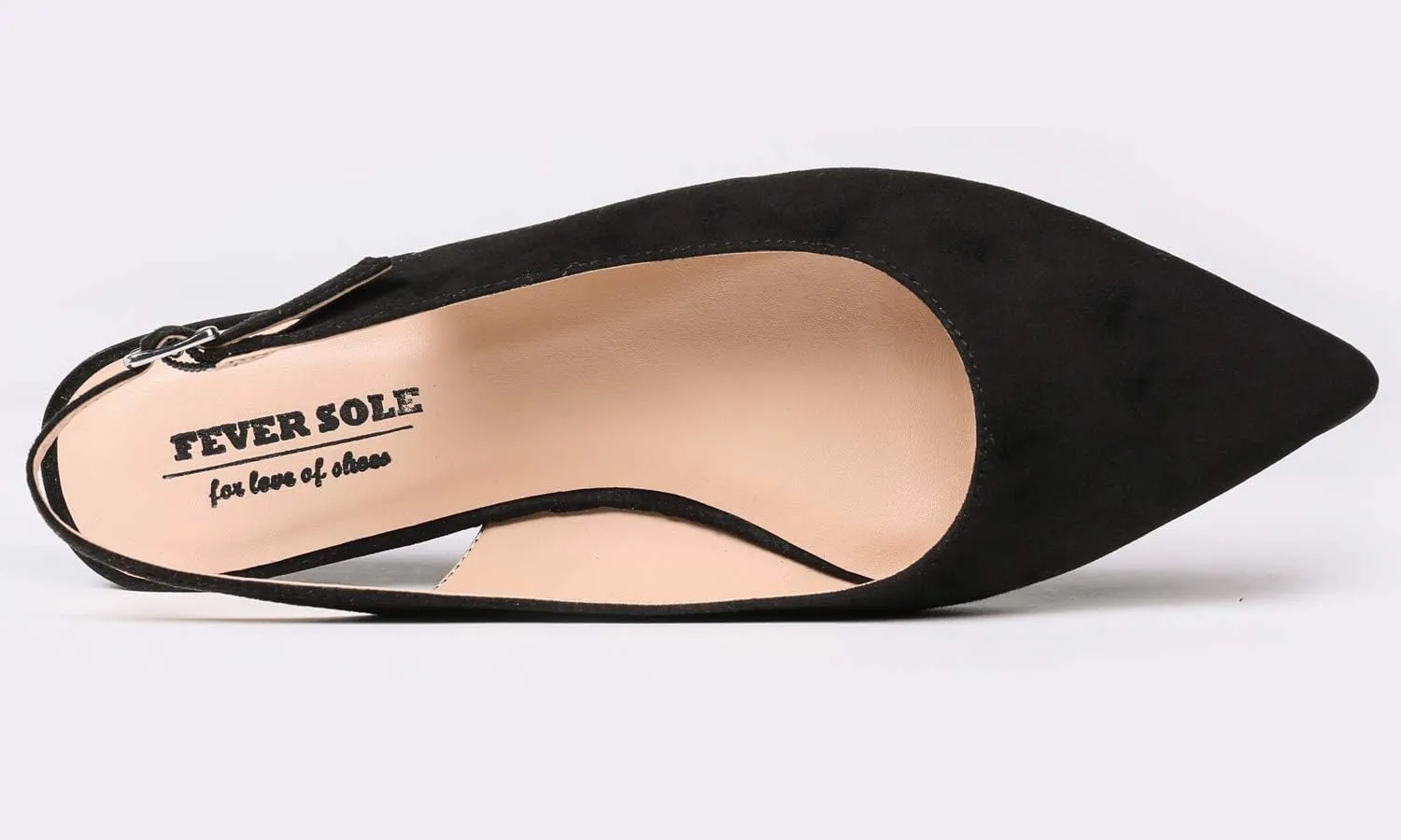 FEVERSOLE Pointed Toe Casual Slingback Flat Mules Women's Fashion Buckle Strap Slide Summer Slippers
