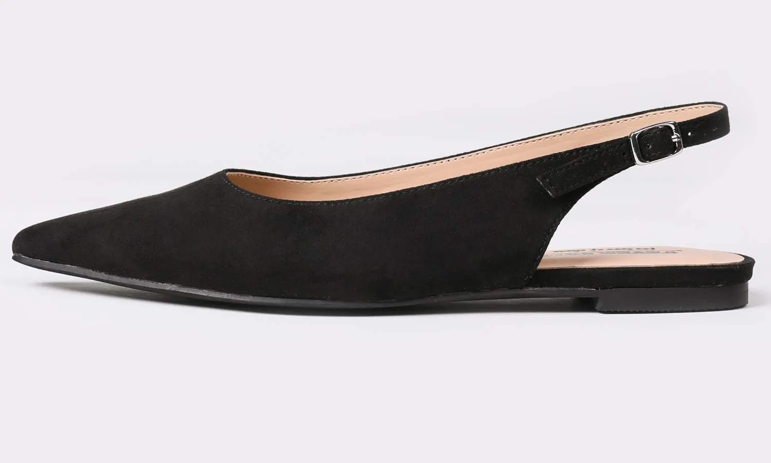 FEVERSOLE Pointed Toe Casual Slingback Flat Mules Women's Fashion Buckle Strap Slide Summer Slippers