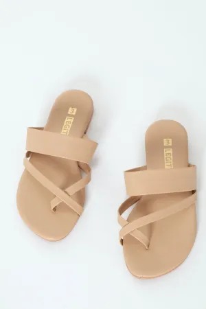Flat Basic Multistrap Thong Toe Post