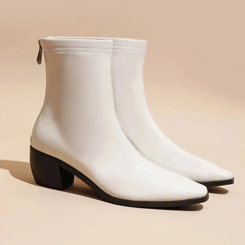 Flat heel pointed toe boots