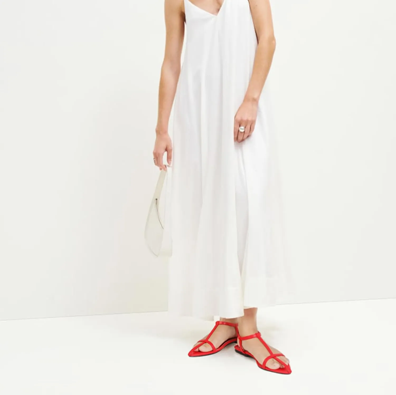Flat Sandals for Women Adjustable Ankle Strap Slide Sandals Pointed Open Toe Flats Dressy Summer Sandals
