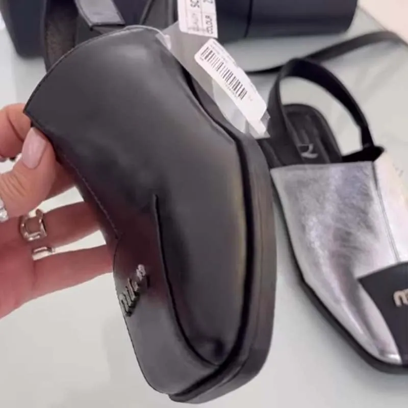 Flat Square-toe Slippers Sandals