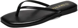 Flip Flops for Women Square Toe Flat Sandals for Women Comfortable Thong Sandals Vegan Leather Flip Flops Lightweight Summer Beach Sandals Dressy Vacation Essentials Slides