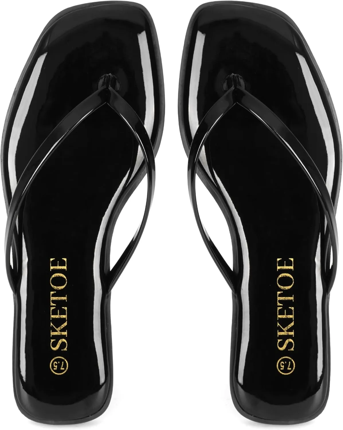 Flip Flops for Women Square Toe Flat Sandals for Women Comfortable Thong Sandals Vegan Leather Flip Flops Lightweight Summer Beach Sandals Dressy Vacation Essentials Slides