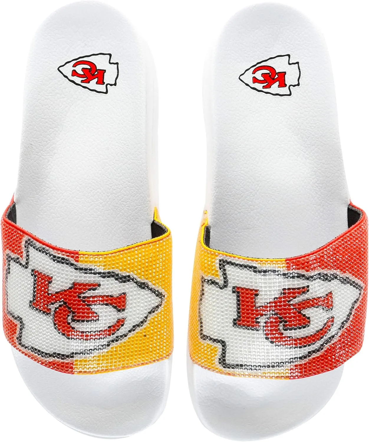 FOCO Women's NFL Big Logo Shimmer Slide Sandal