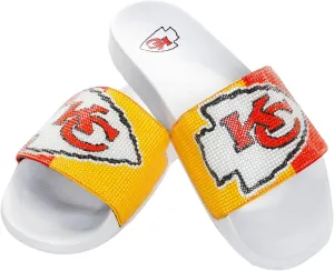 FOCO Women's NFL Big Logo Shimmer Slide Sandal