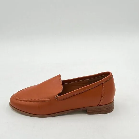 FOWT Coffe Wide Width Loafer Shoes Slip On High Block Stripped Heel Flats Loafer