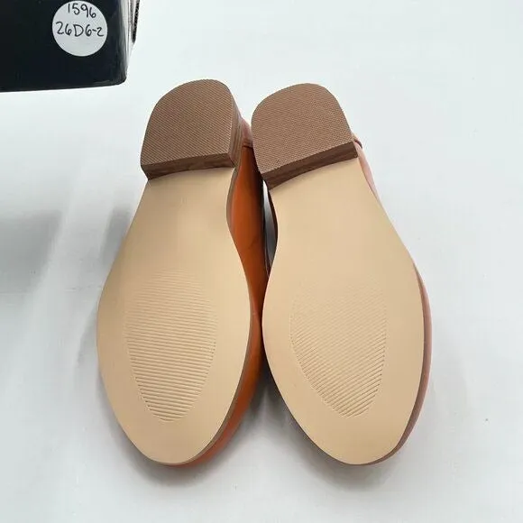 FOWT Coffe Wide Width Loafer Shoes Slip On High Block Stripped Heel Flats Loafer