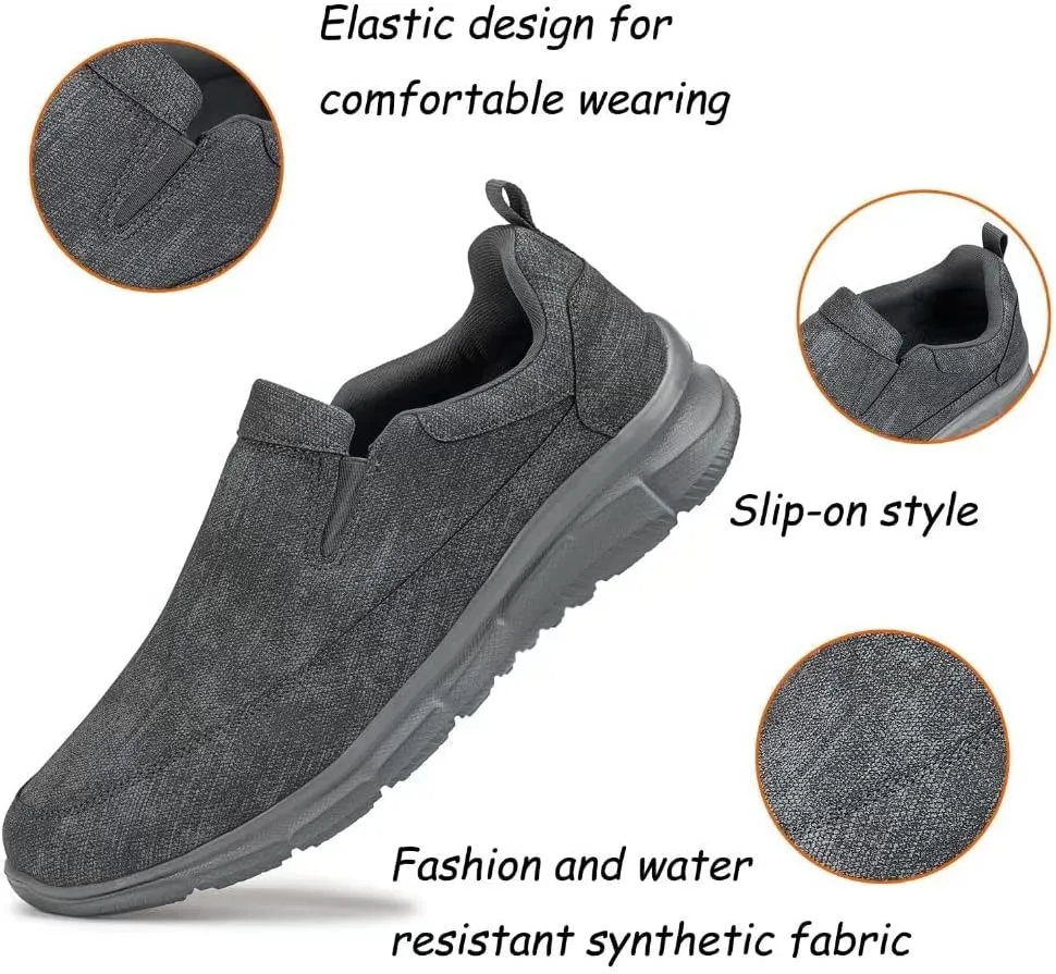 Frank Mully Men's Slip On Walking Shoes Lightweight Casual Knit Loafer Sneakers Comfortable Mesh Work Shoes Athletic Walking Shoes for Men Breathable