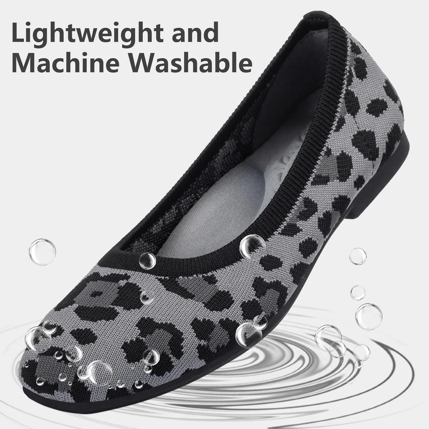 Frank Mully Women's Flats Square Toe Flats Comfortable Slip on Washable Ballet Flats Shoes for Women Dressy Work