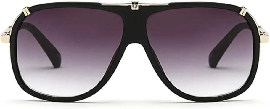 Freckles Mark 70s Italian Mob Boss Retro Square Sunglasses for Men Women Vintage Disco Sun Glasses