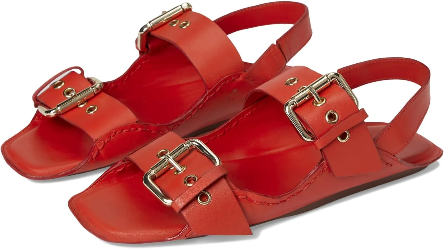 Free People Women's Blossom Buckle Sandal Flat, Salsa Leather, 9.5