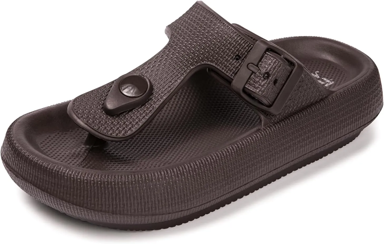 FUNKYMONKEY Thong Sandals Adjustable Buckle EVA Thick-Soled Flip Flops for Women and Men