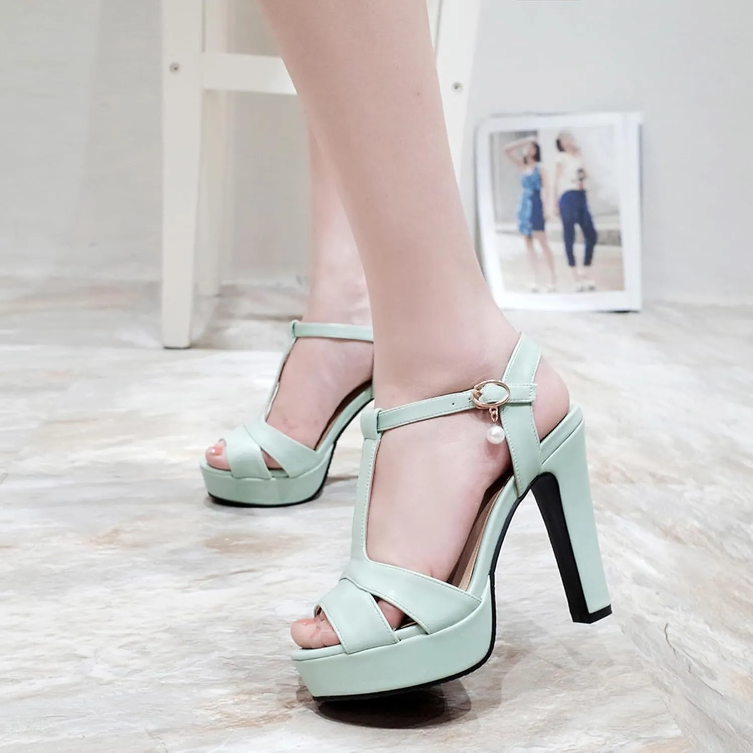 Gicoiz Women High Heeled Open Toe Sandal Platform