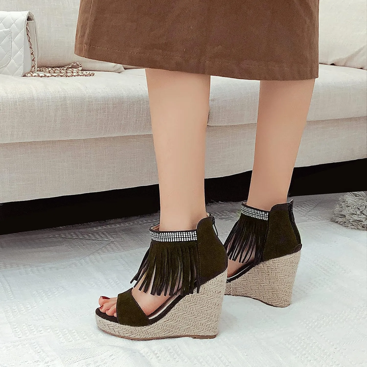 Gicoiz Womens Fashion Espadrilles Platform Wedge Heel Sandals