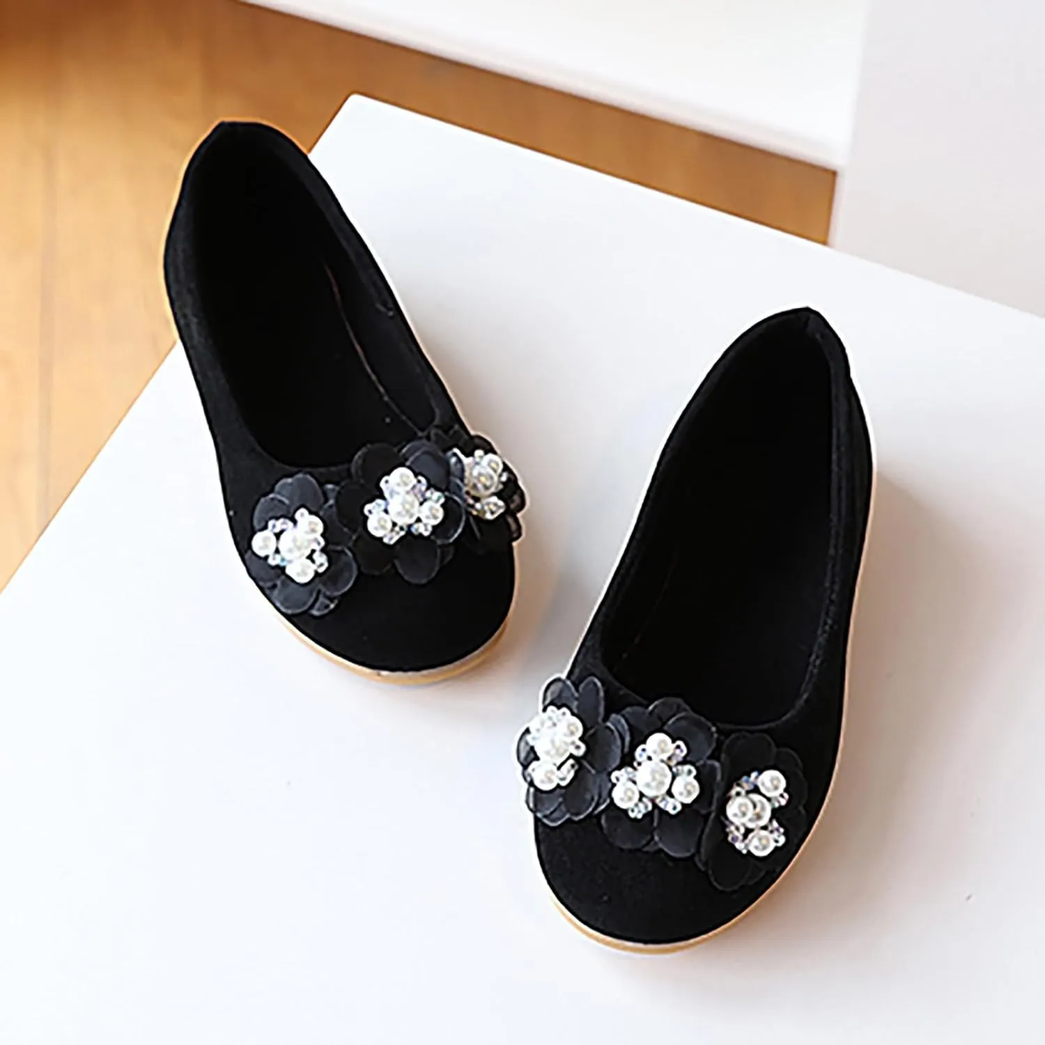 Girls Baby Shoes Pearl Flower Shoes Sandals Dancing Infant Pearl Bling Single Kids Girl Sandals Size 3