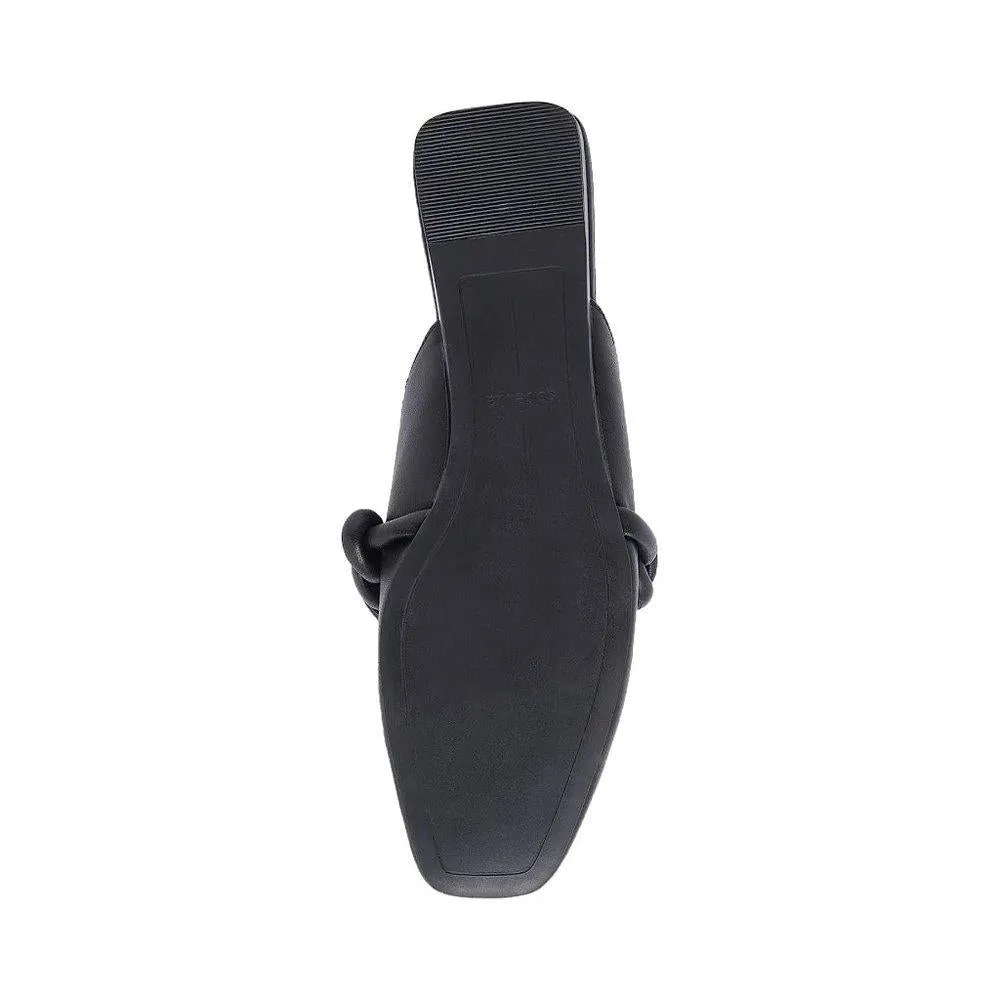 Givony Black Braided Slip On Flat Loafers