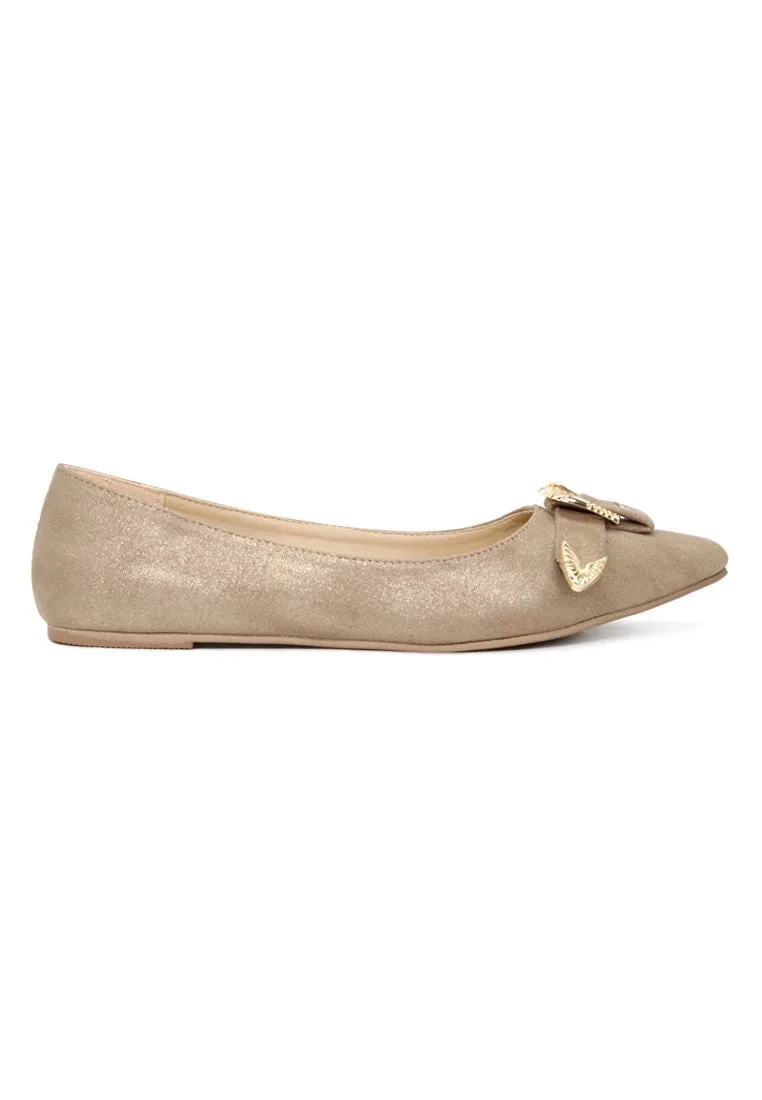 Gold Buckle Ballerinas