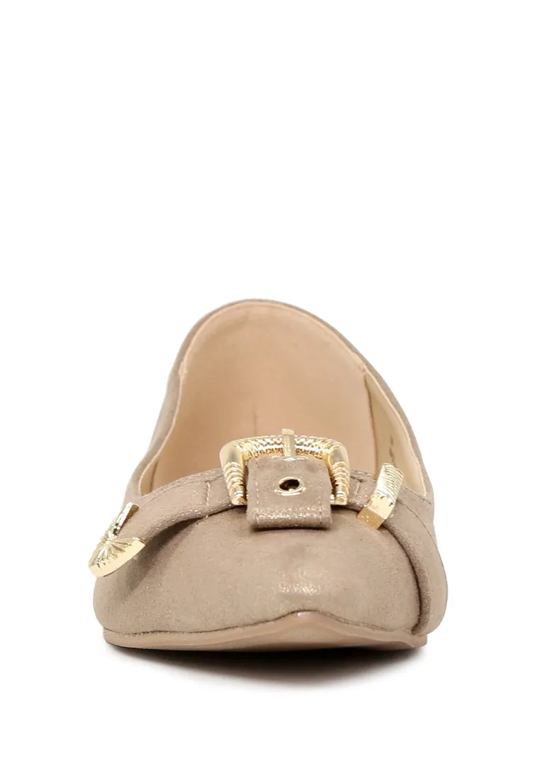 Gold Buckle Ballerinas