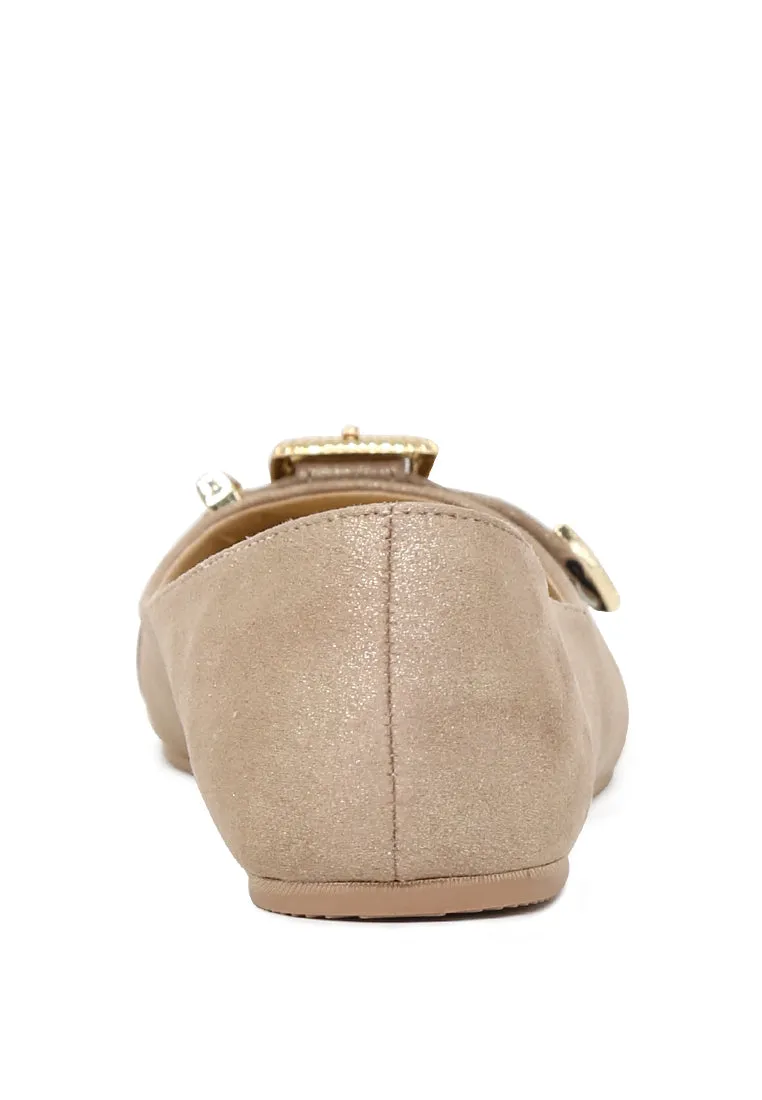 Gold Buckle Ballerinas