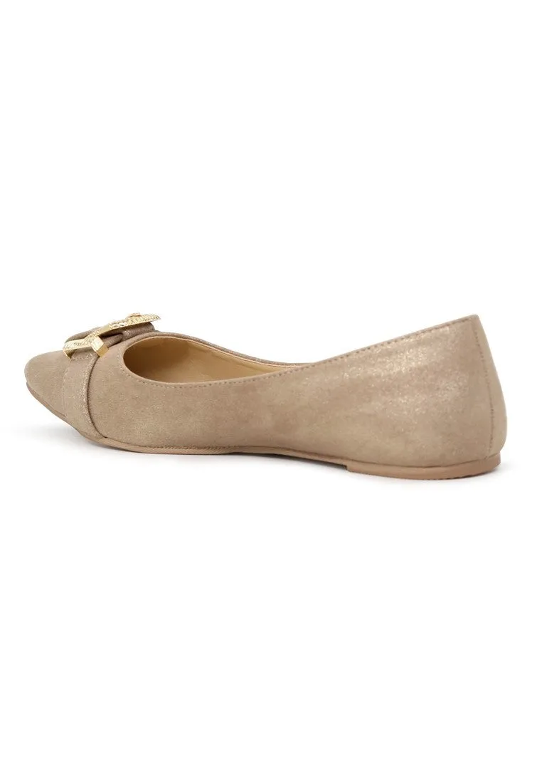 Gold Buckle Ballerinas