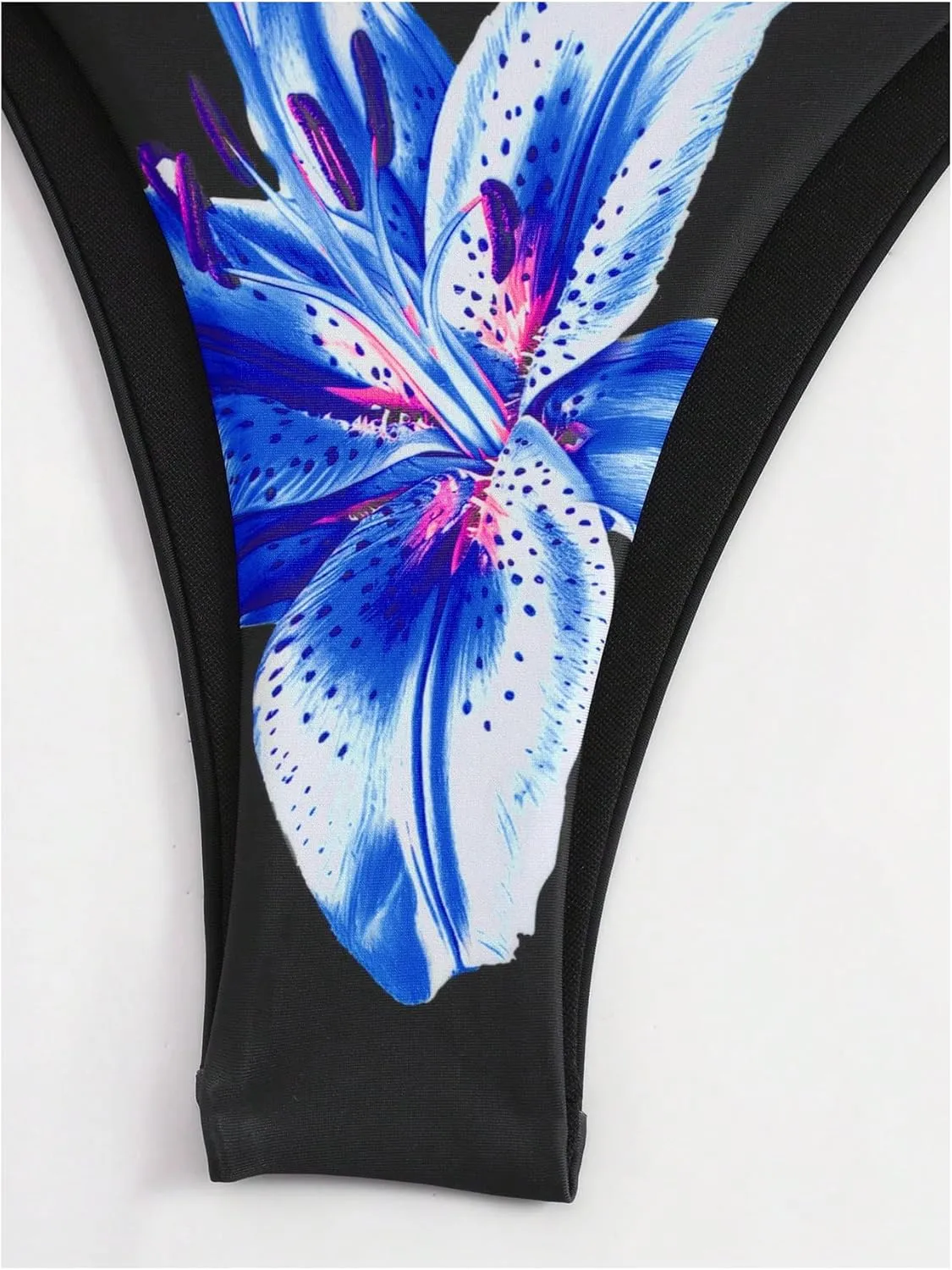 GORGLITTER Women's 3 Piece Swimsuits Floral Print Halter Triangle Tie Side Bikini Set with Cover Up Skirt