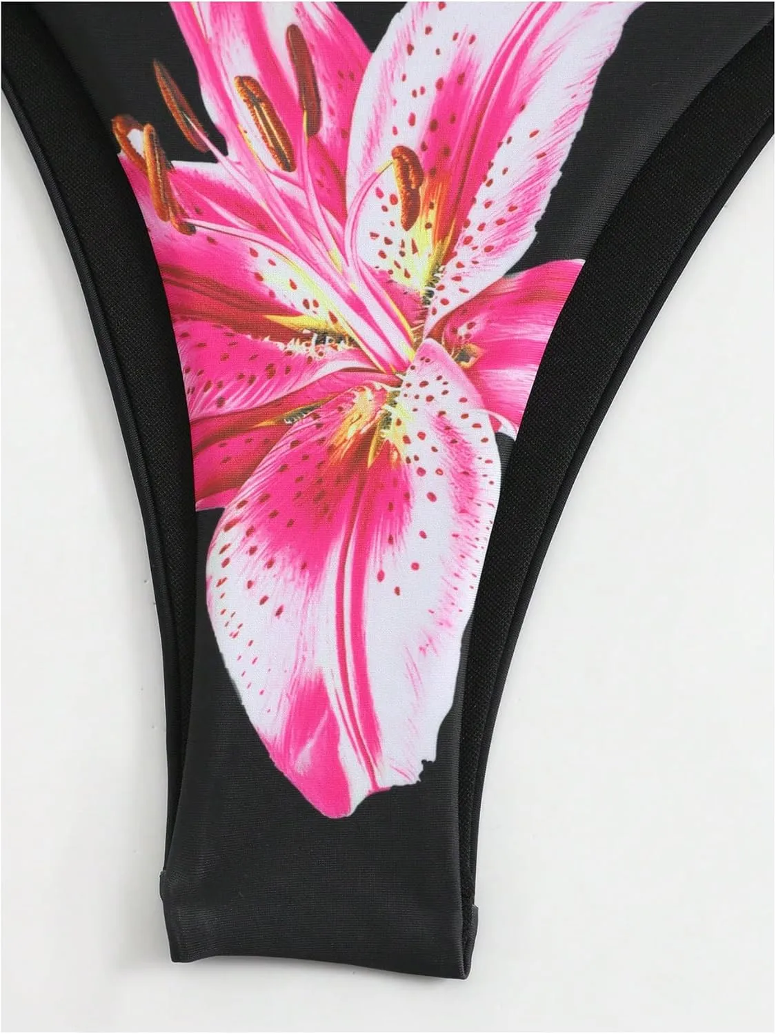 GORGLITTER Women's 3 Piece Swimsuits Floral Print Halter Triangle Tie Side Bikini Set with Cover Up Skirt