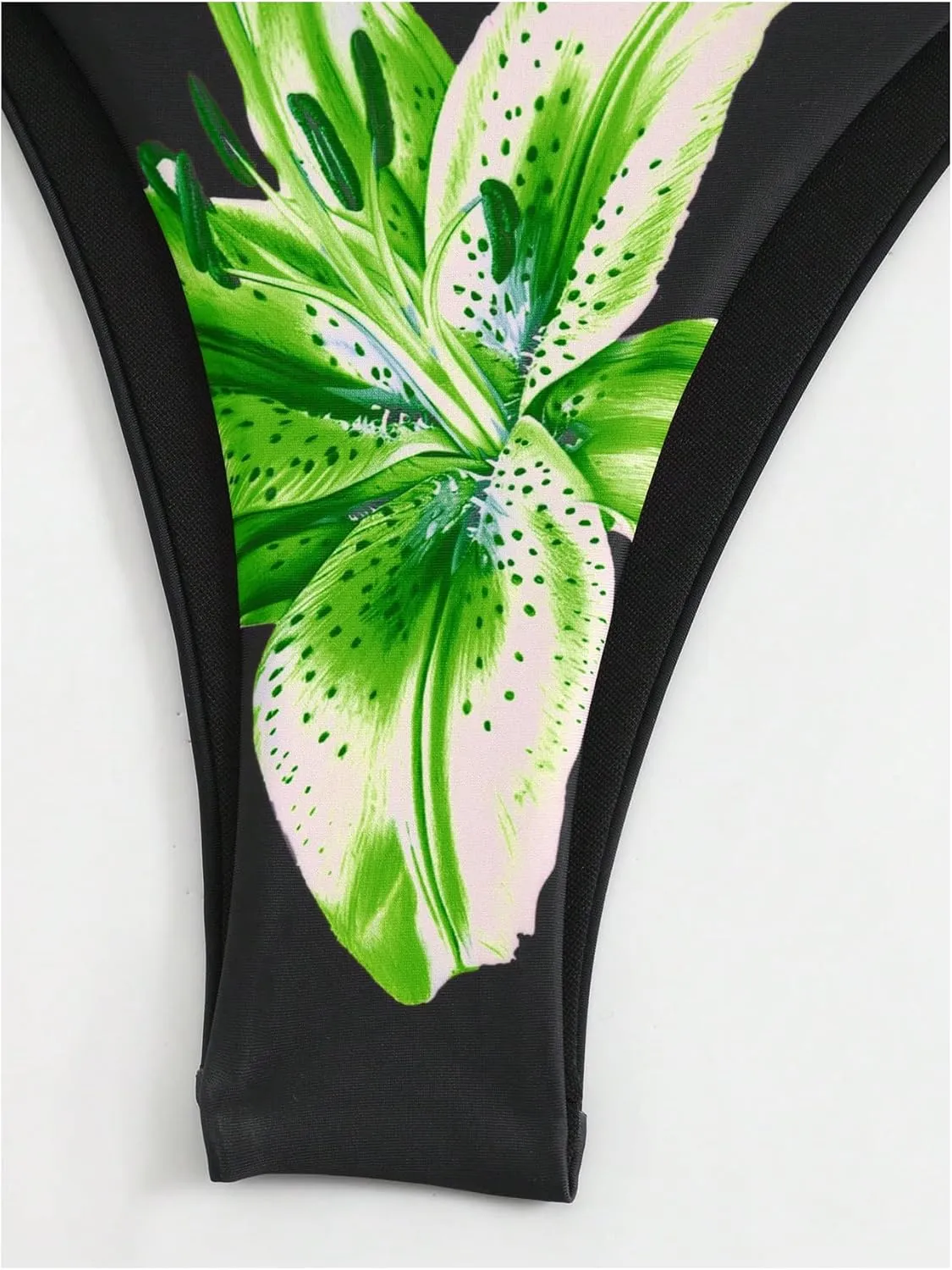 GORGLITTER Women's 3 Piece Swimsuits Floral Print Halter Triangle Tie Side Bikini Set with Cover Up Skirt