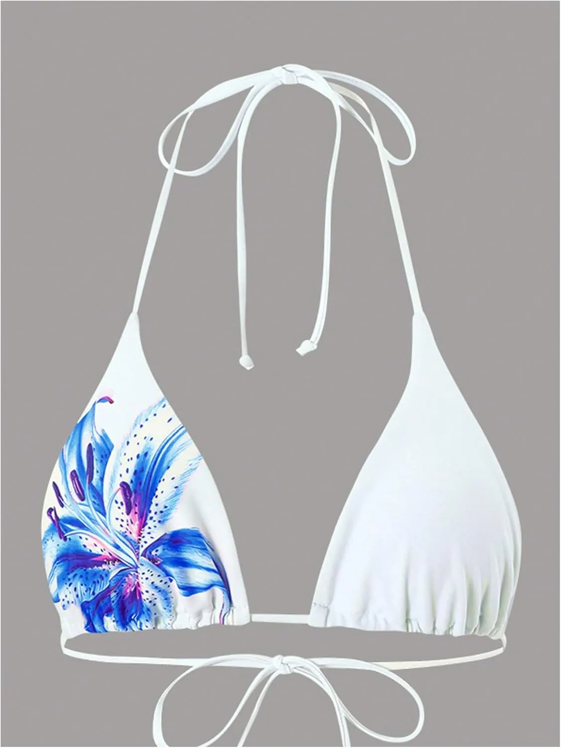 GORGLITTER Women's 3 Piece Swimsuits Floral Print Halter Triangle Tie Side Bikini Set with Cover Up Skirt