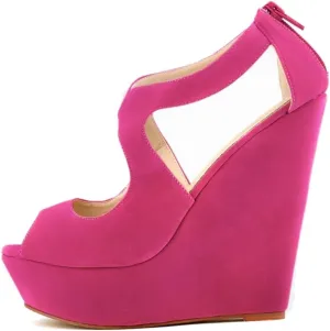 Gracemee Women Fashion Sandals Wedge High Heels Ankle Strap Party Heels Platform Peep Toe Summer Shoes RongbuCherry Size 35