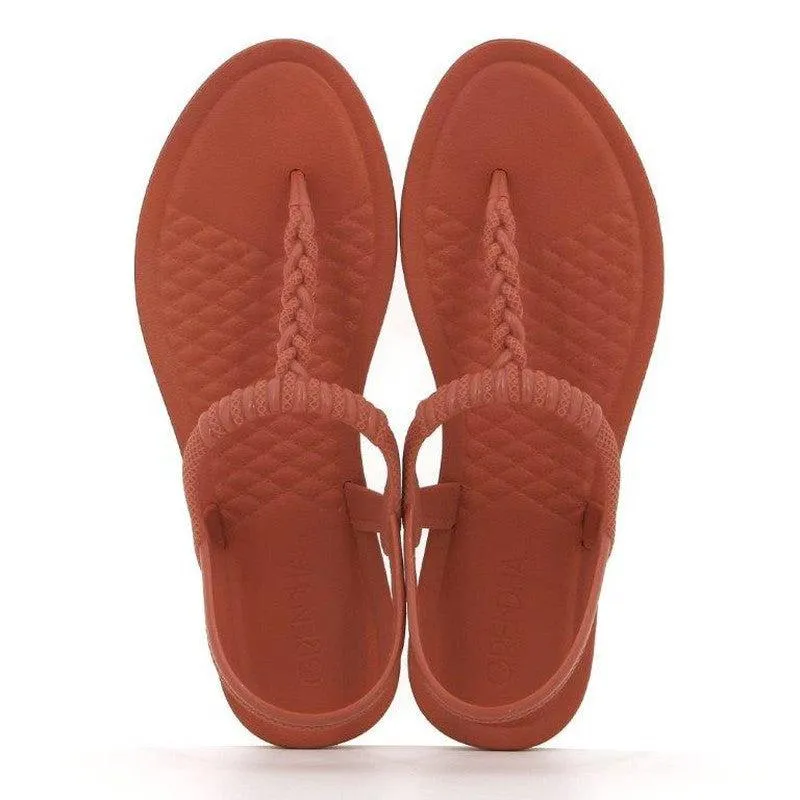 Grendha Back Strap Sandals - Nude
