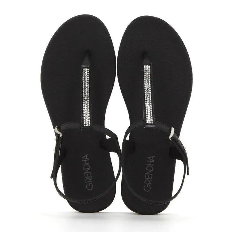 Grendha Slingback Sandals with Trim - Black