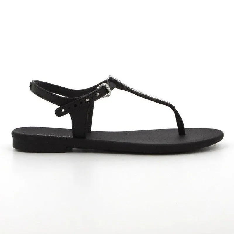 Grendha Slingback Sandals with Trim - Black