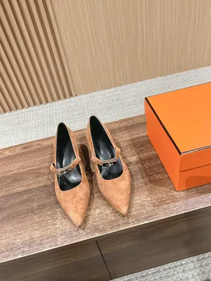 H Suede Pointed toe flat shoes