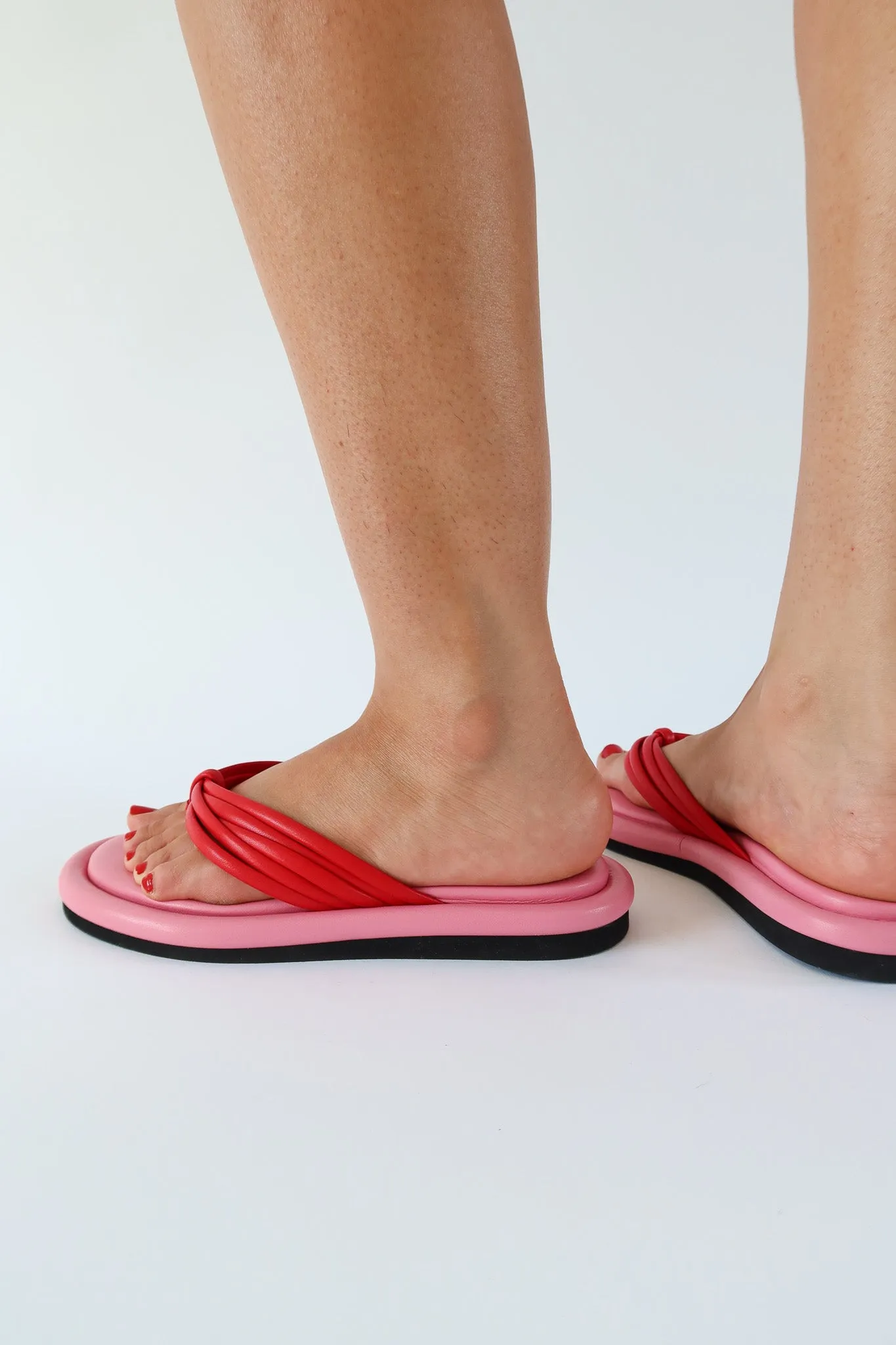 harper pink cherry thong sandal